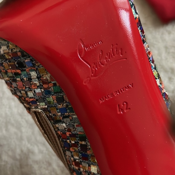 CHRISTIAN LOUBOUTIN Size 10 SO KATE Multicolor Mirror Ankle Booties Boots - Picture 5 of 6